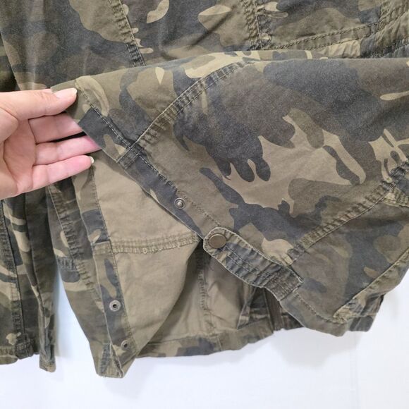 Womens Camo Jacket Utility Cargo Floral Embroidered Cotton Med Ashley by 26 Intl - Picture 9 of 14